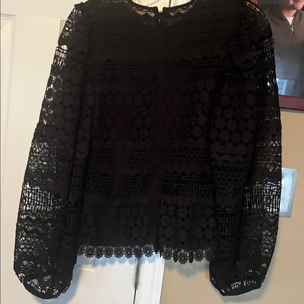 Express Women's Black Lace Blouse gothic romantic size small - Picture 8 of 8